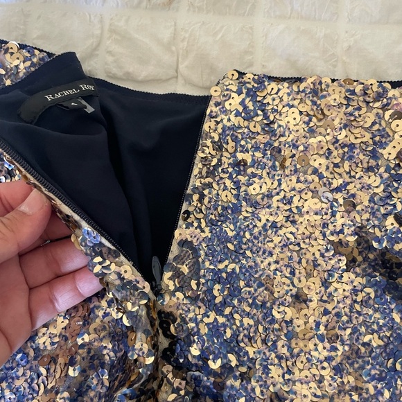 Rachel Roy Gold and Silver Sequin Mini Pencil Skirt - Picture 5 of 7